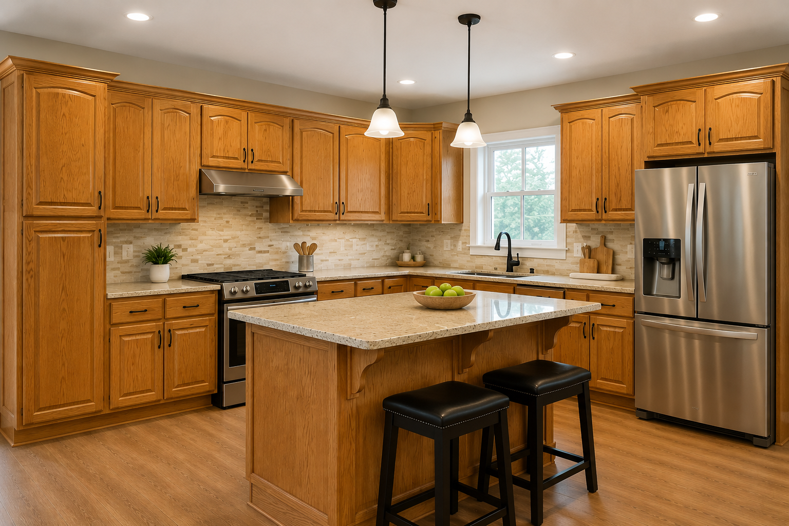 Oak cabinets to Cloud White