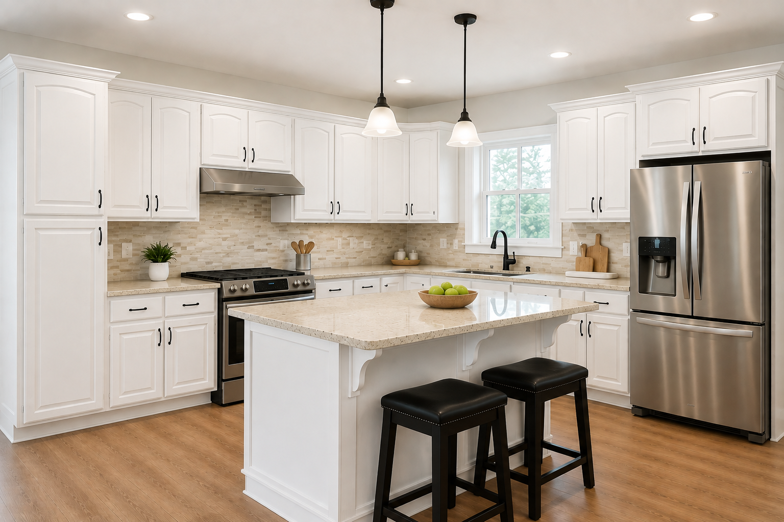 Oak cabinets to Cloud White