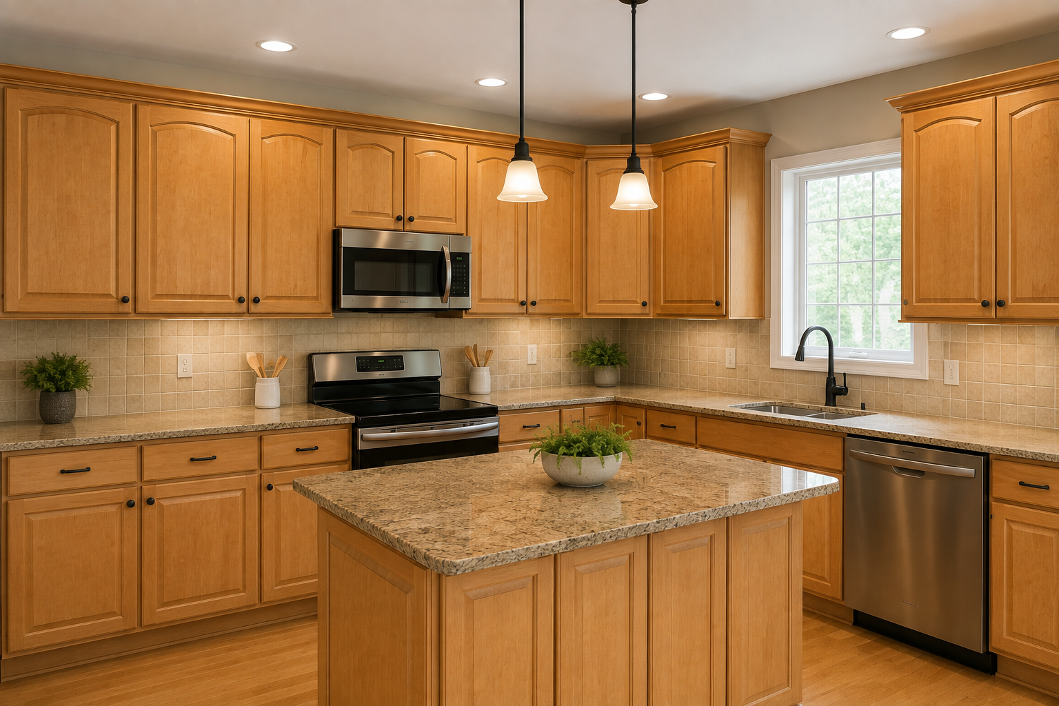 Maple kitchen, Muskoka Blue