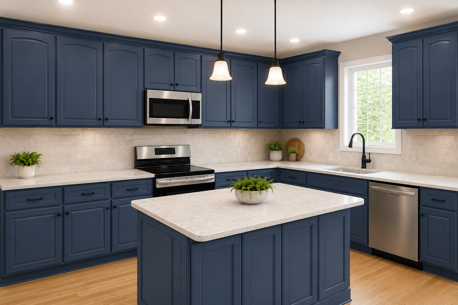 Maple kitchen, Muskoka Blue