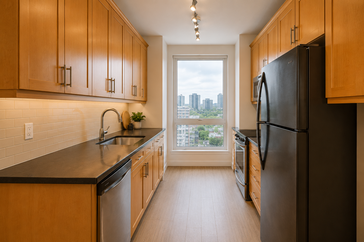 Condo galley kitchen