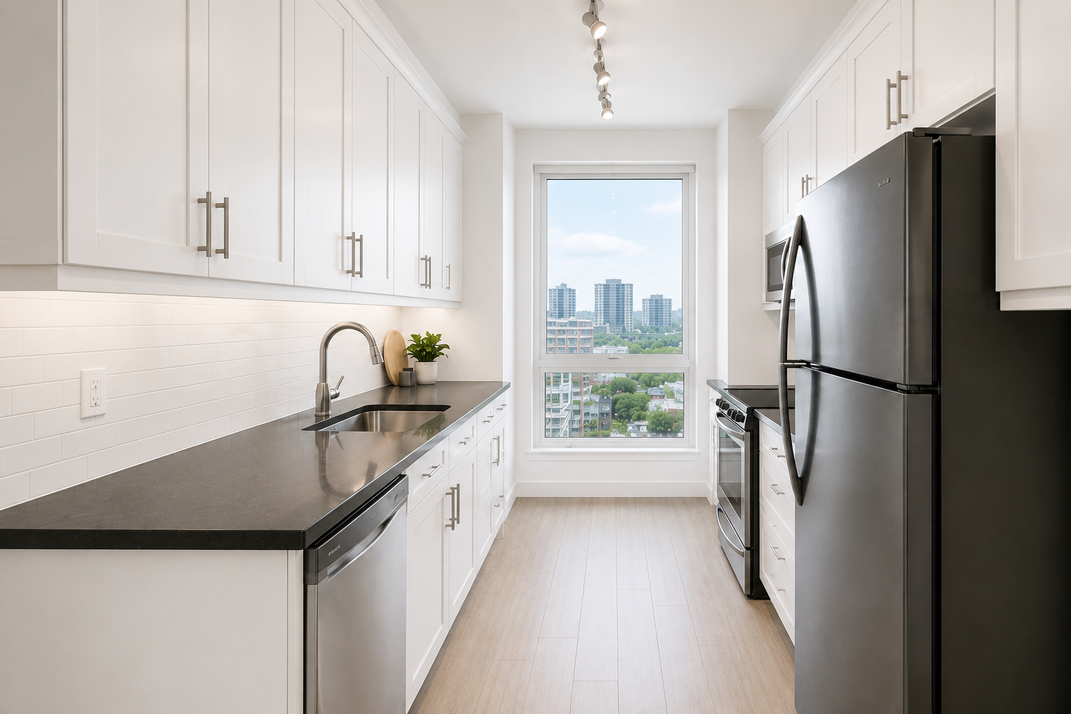 Condo galley kitchen