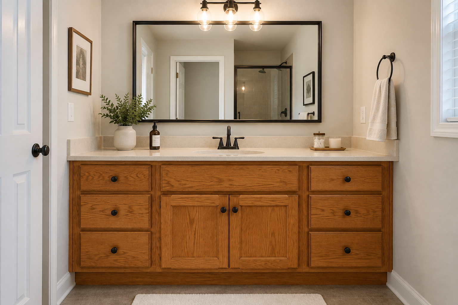 Bathroom vanity refinish