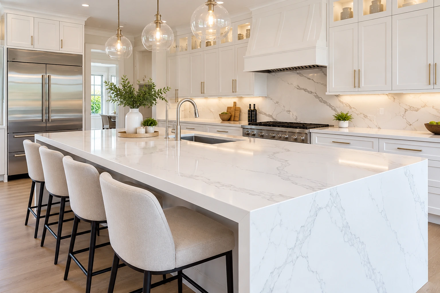 Countertops that carry the whole room.